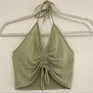 PacSun Cinched Halter Crop Top Green